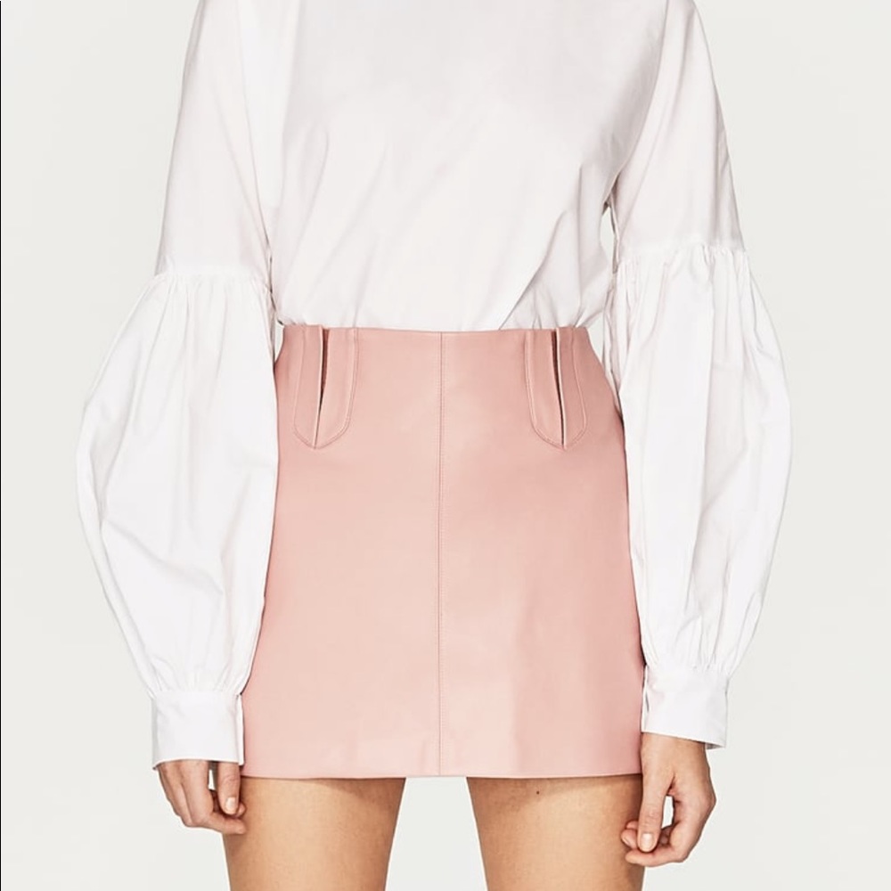 Pink mini skirt pleather